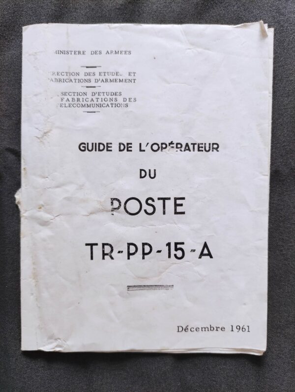 Guide de l'opérateur du poste TR-PP-15-A