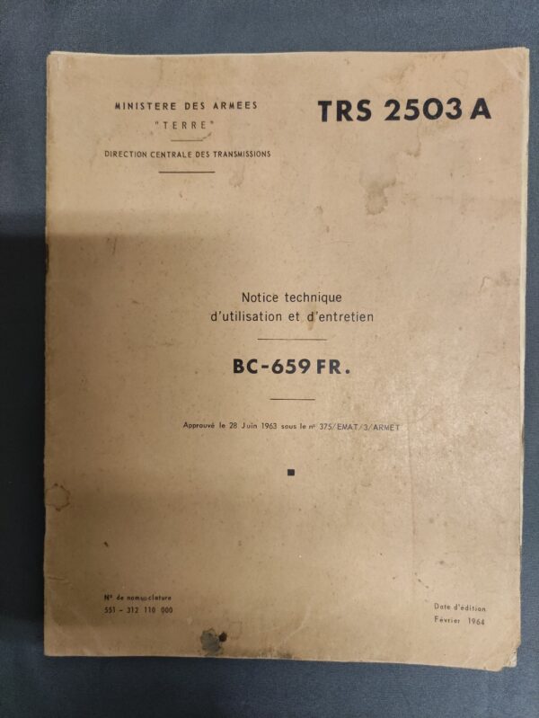 Notice technique TRS 2503 A BC-659